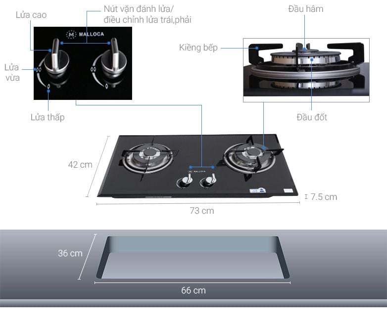 Bếp gas đôi là thiết bị có 2 vùng nấu