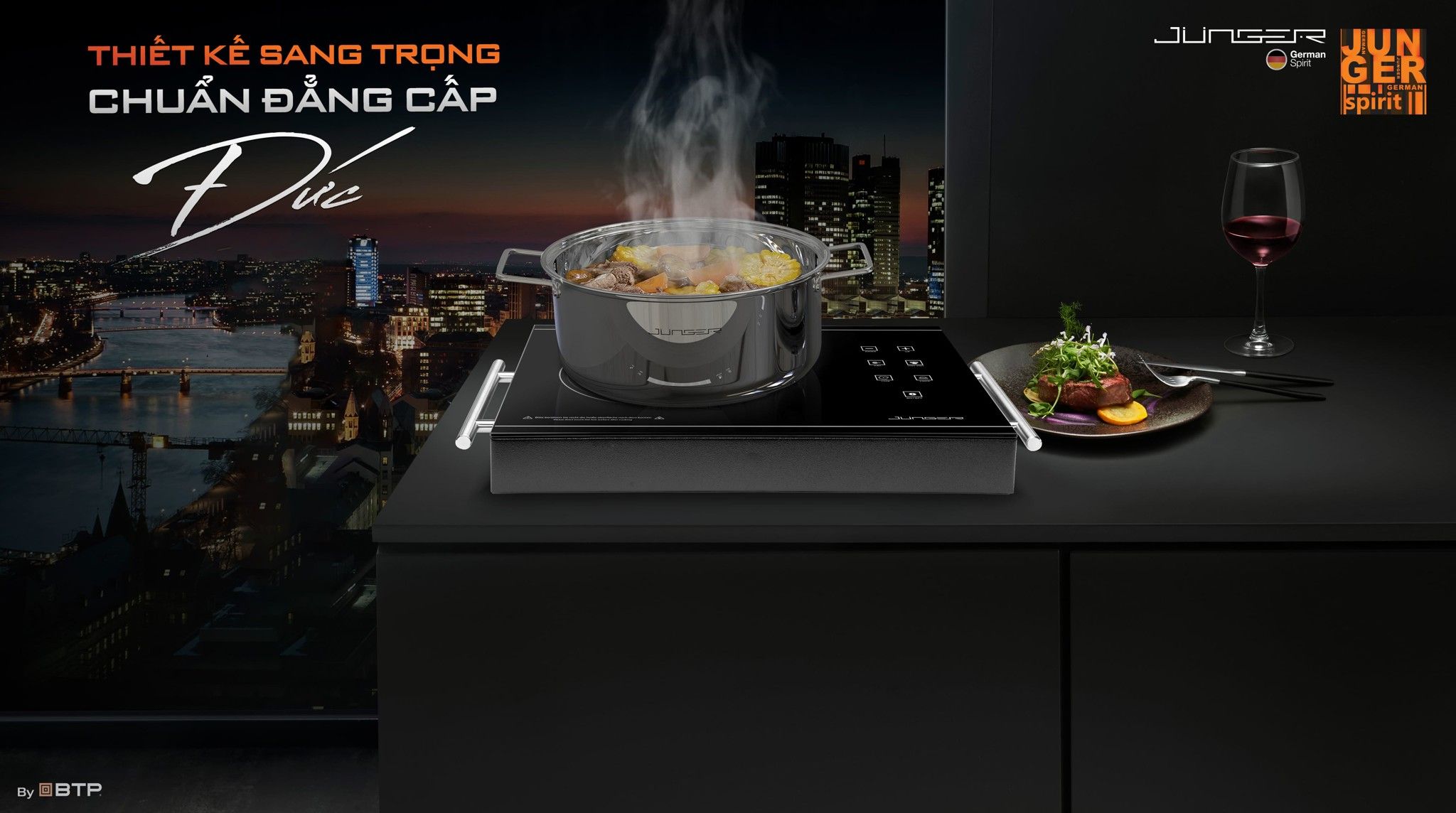 Bếp hồng ngoại Junger thương hiệu Đức, thiết kế sang trọng đẳng cấp