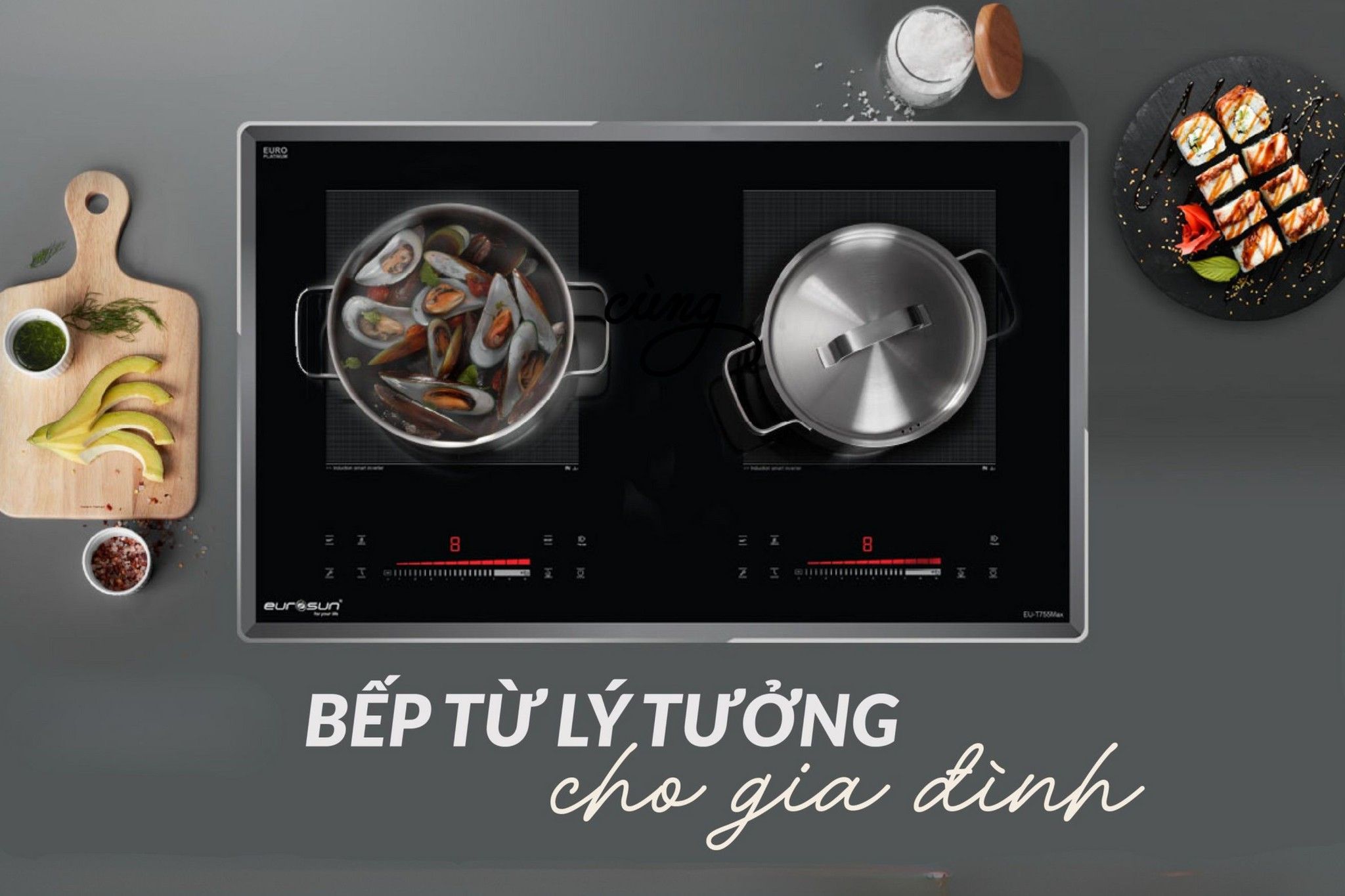 Bếp từ Eurosun có hiệu suất nấu cao và tiết kiệm điện năng