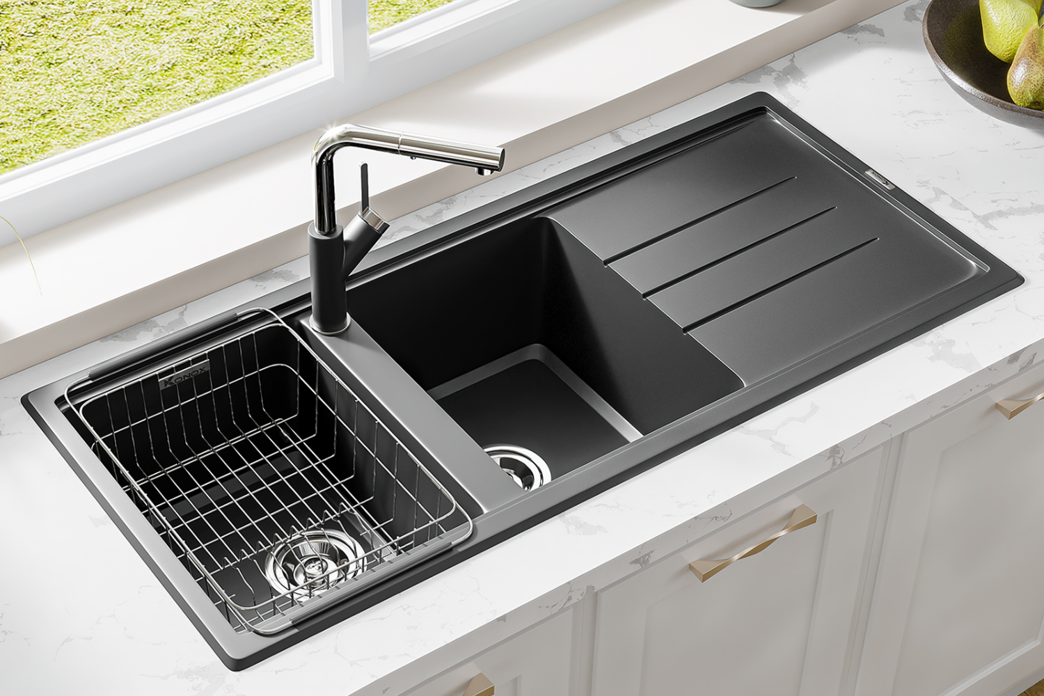 Chậu rửa bát lắp nổi bằng đá Granite