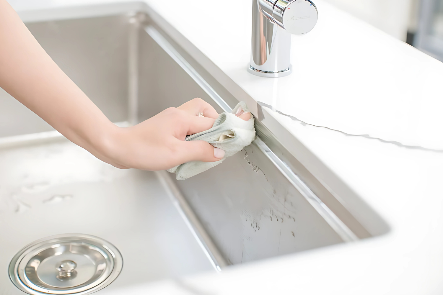 Chậu rửa bát lắp âm dễ dàng vệ sinh sau khi sử dụng
