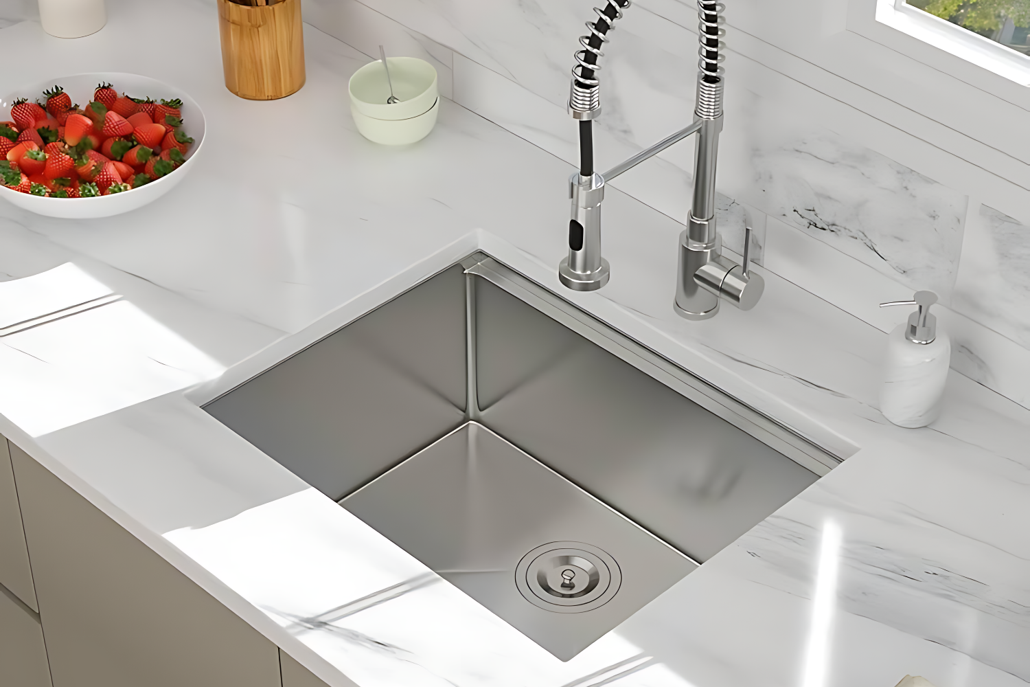 Chậu rửa bát âm bàn bằng inox 304 cao cấp