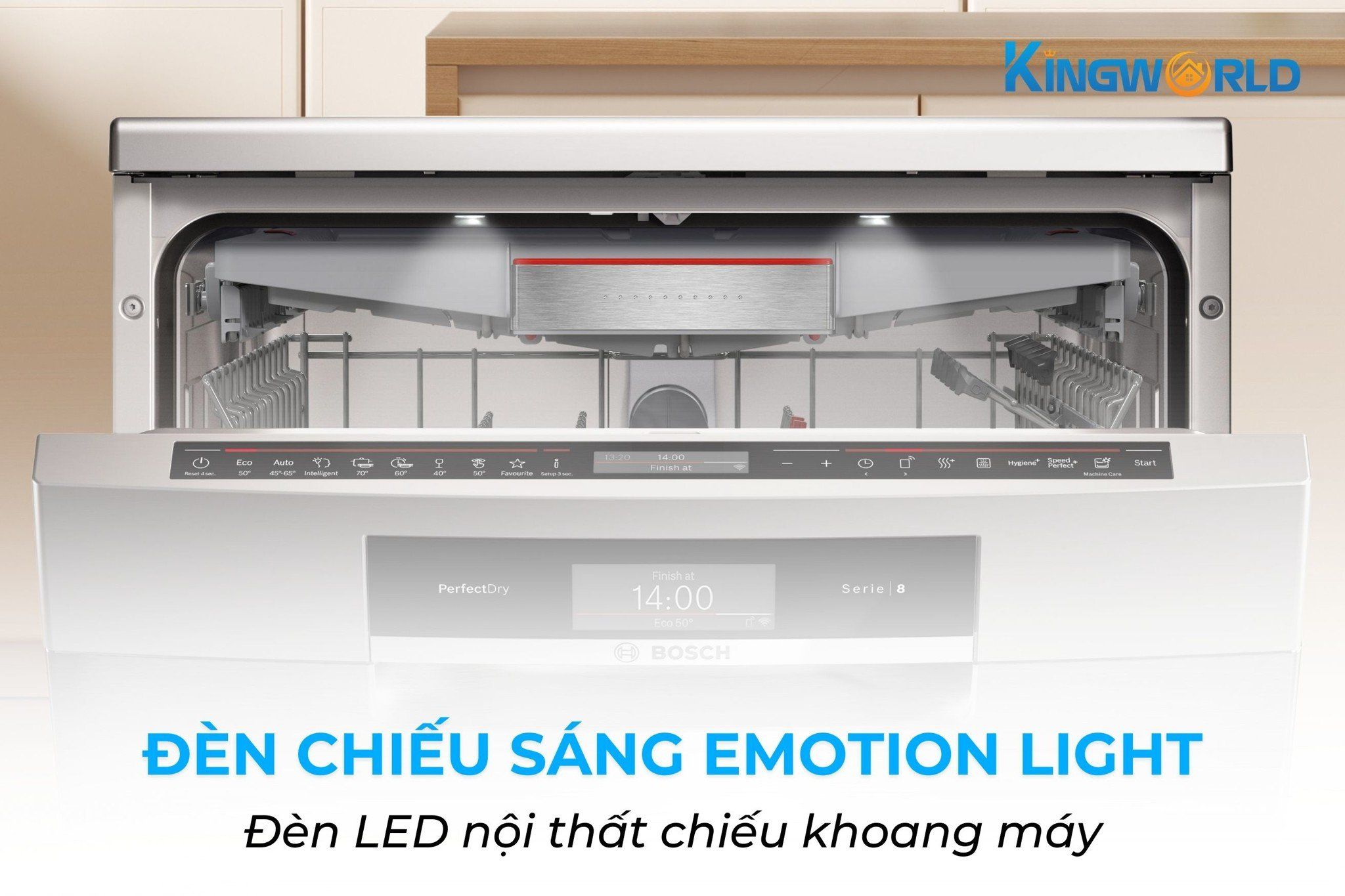 Đèn chiếu sáng khoang rửa tối ưu công năng của máy rửa bát