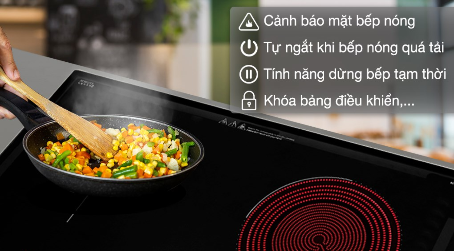 Bếp từ 03 vùng nấu Hafele minh chứng rõ rệt cho rriết lý an toàn chuẩn Châu Âu