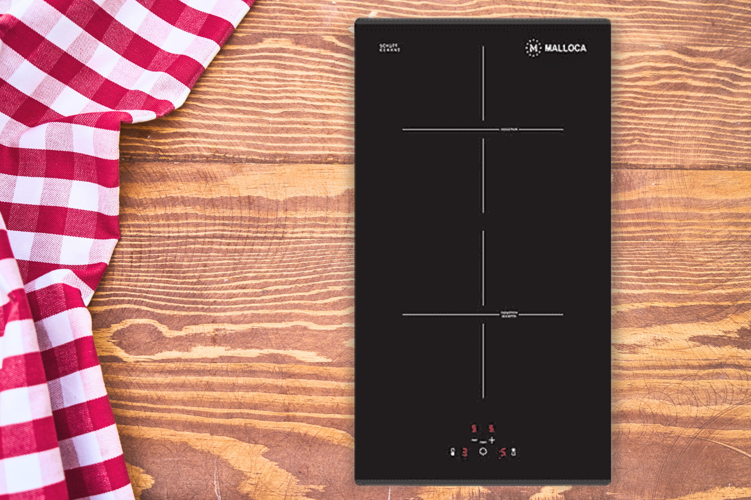 Bếp Domino Malloca thường có 1-2 vùng nấu, được sắp xếp theo chiều dọc