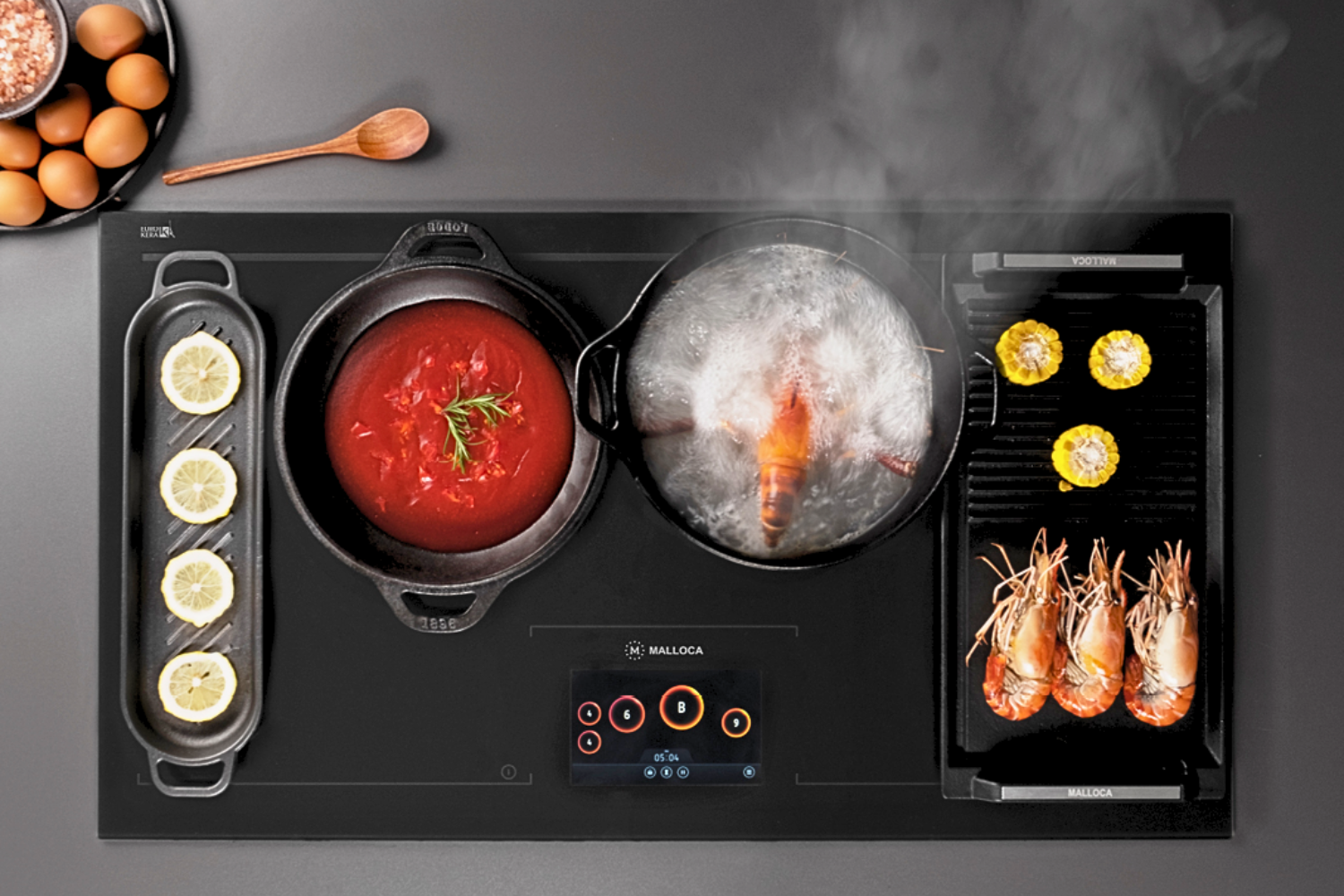 Bếp từ Malloca cao cấp thường có 3-4 vùng nấu trở lên, tích hợp những công nghệ hiện đại nhất