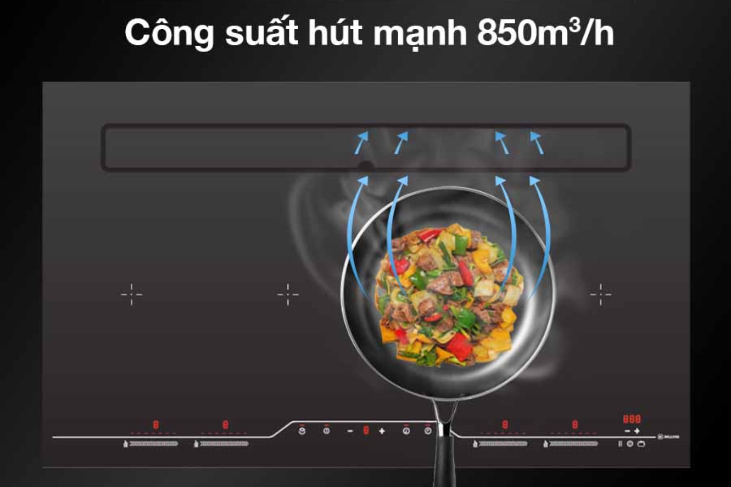 Malloca sở hữu đa dạng kiểu dáng bếp từ tích hợp hút mùi
