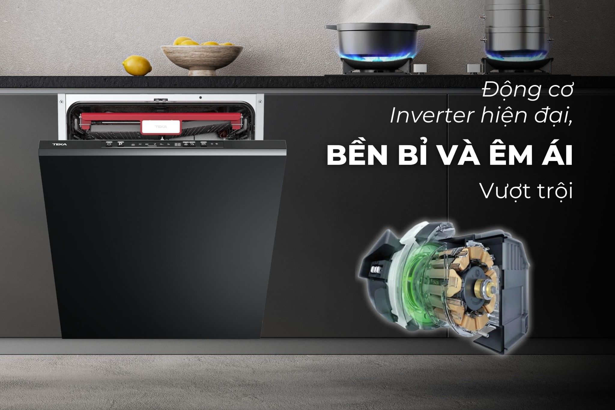 Động cơ Inverter bền bỉ, tiết kiệm điện năng đáng kể