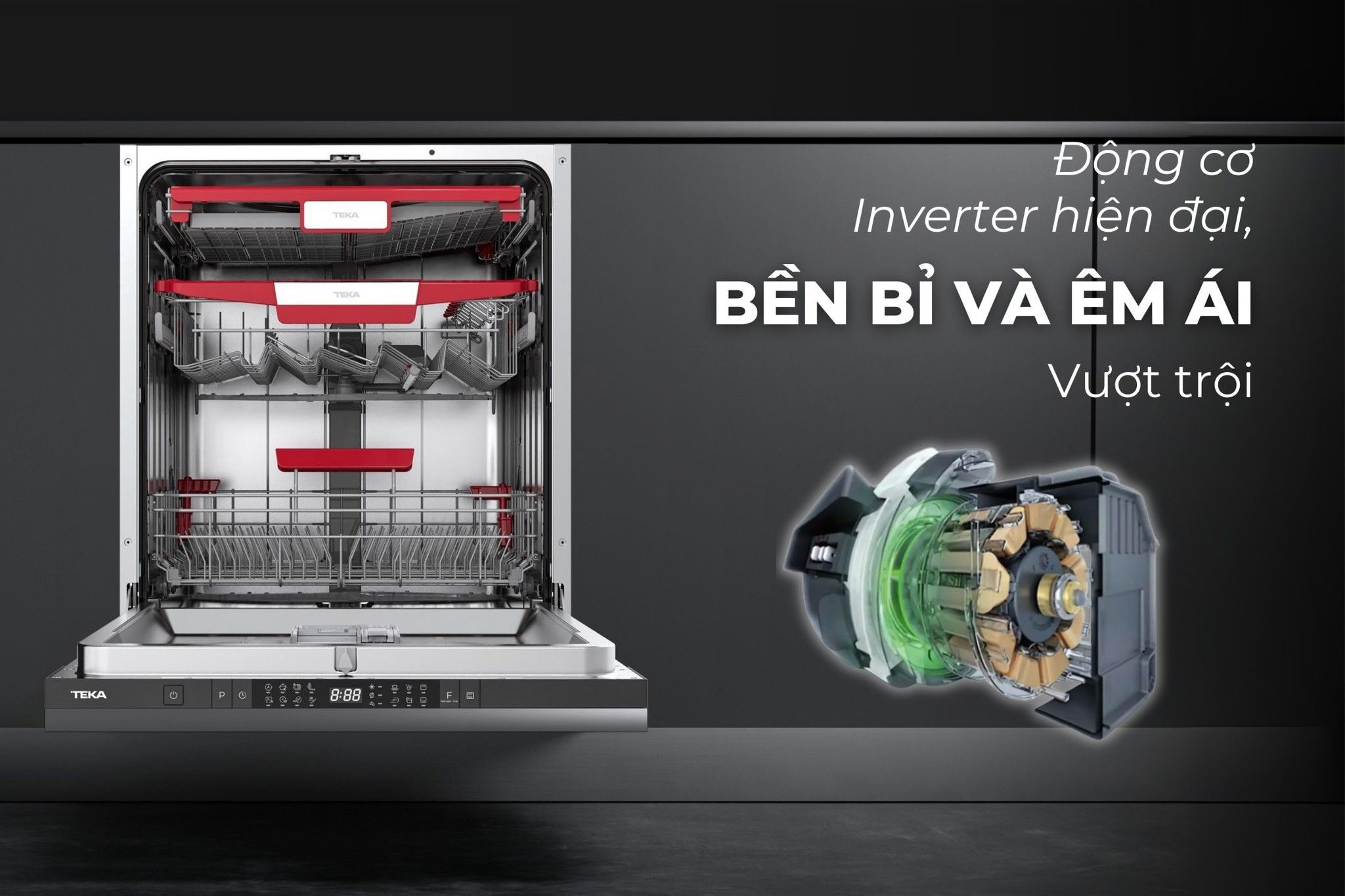 Động cơ Inverter thế hệ mới vận hành êm ái, tiết kiệm điện năng