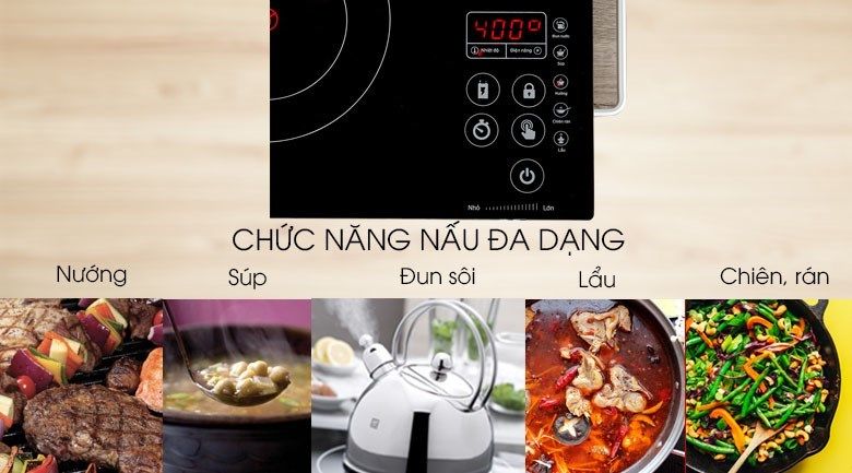 Chế độ nấu bếp hồng ngoại 1 vùng nấu đa dạng, đáp ứng mọi nhu cầu sử dụng