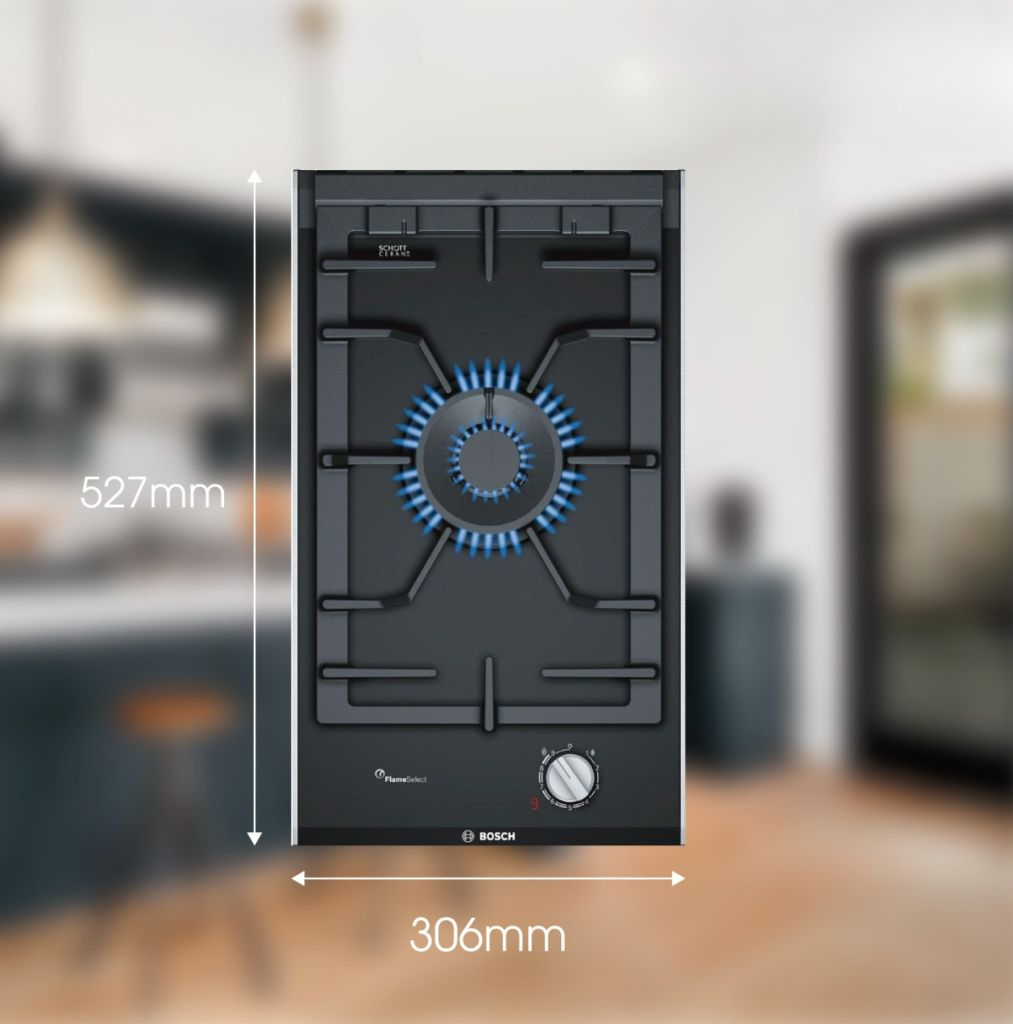 Bếp gas Bosch Domino phù hợp những không gian nhỏ hoặc cần sự linh hoạt