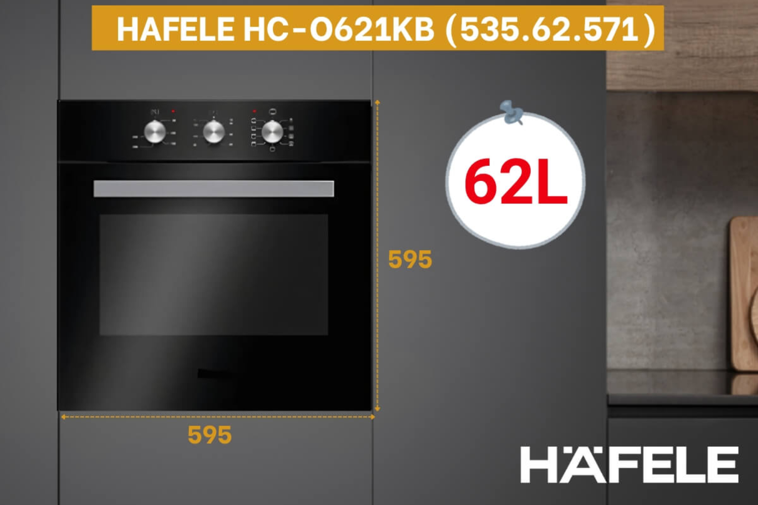 Lò nướng Hafele là một thương hiệu Đức khác được biết đến với thiết kế tinh tế
