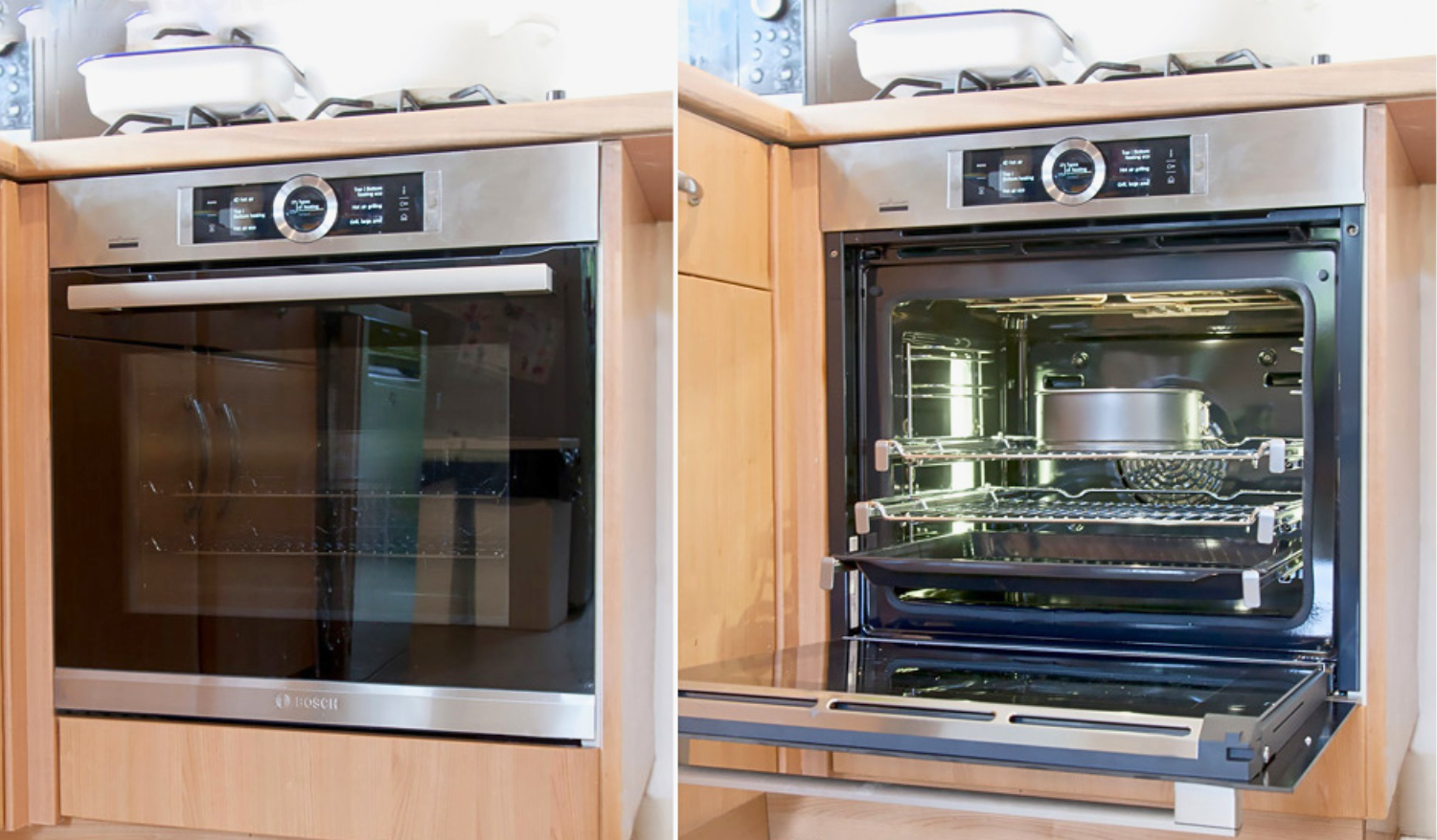 Lò nướng Bosch nổi bật nhờ thiết kế âm tủ sang trọng và tiện nghi