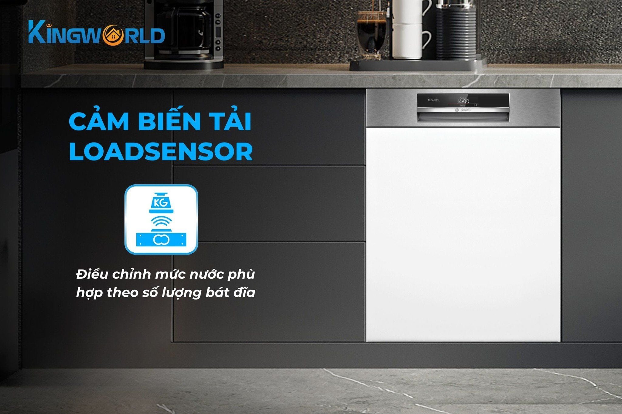 Cảm biến tải LoadSensor tự động điều chỉnh lượng nước phù hợp với số bát đĩa