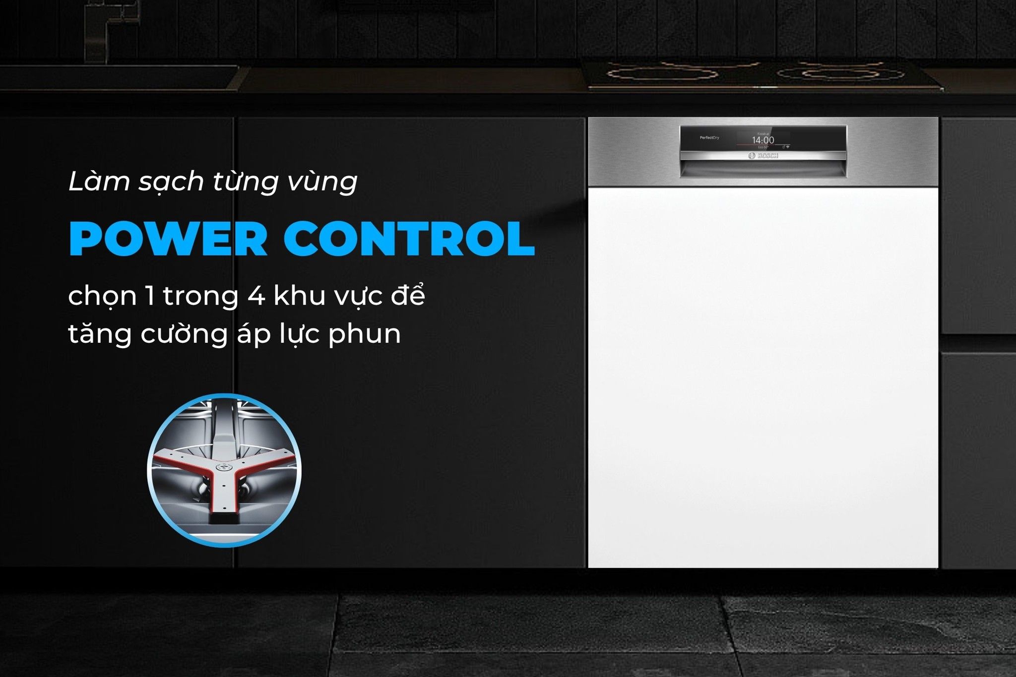 Lựa chọn khu vực làm sạch với Power Control