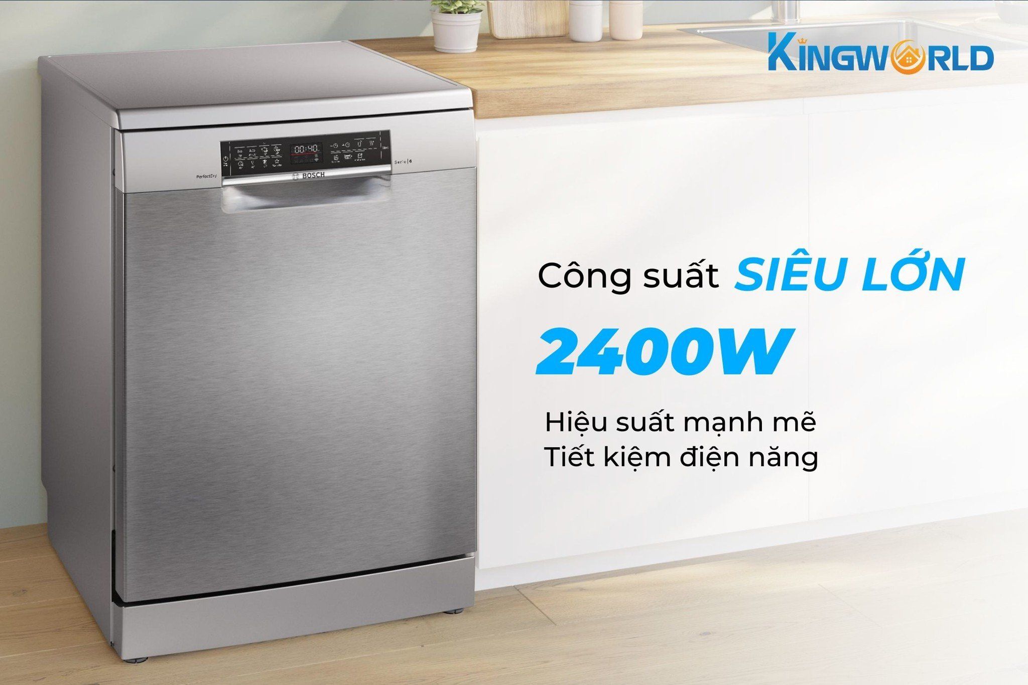 Công suất 2400W, đáp ứng mọi nhu cầu của căn bếp