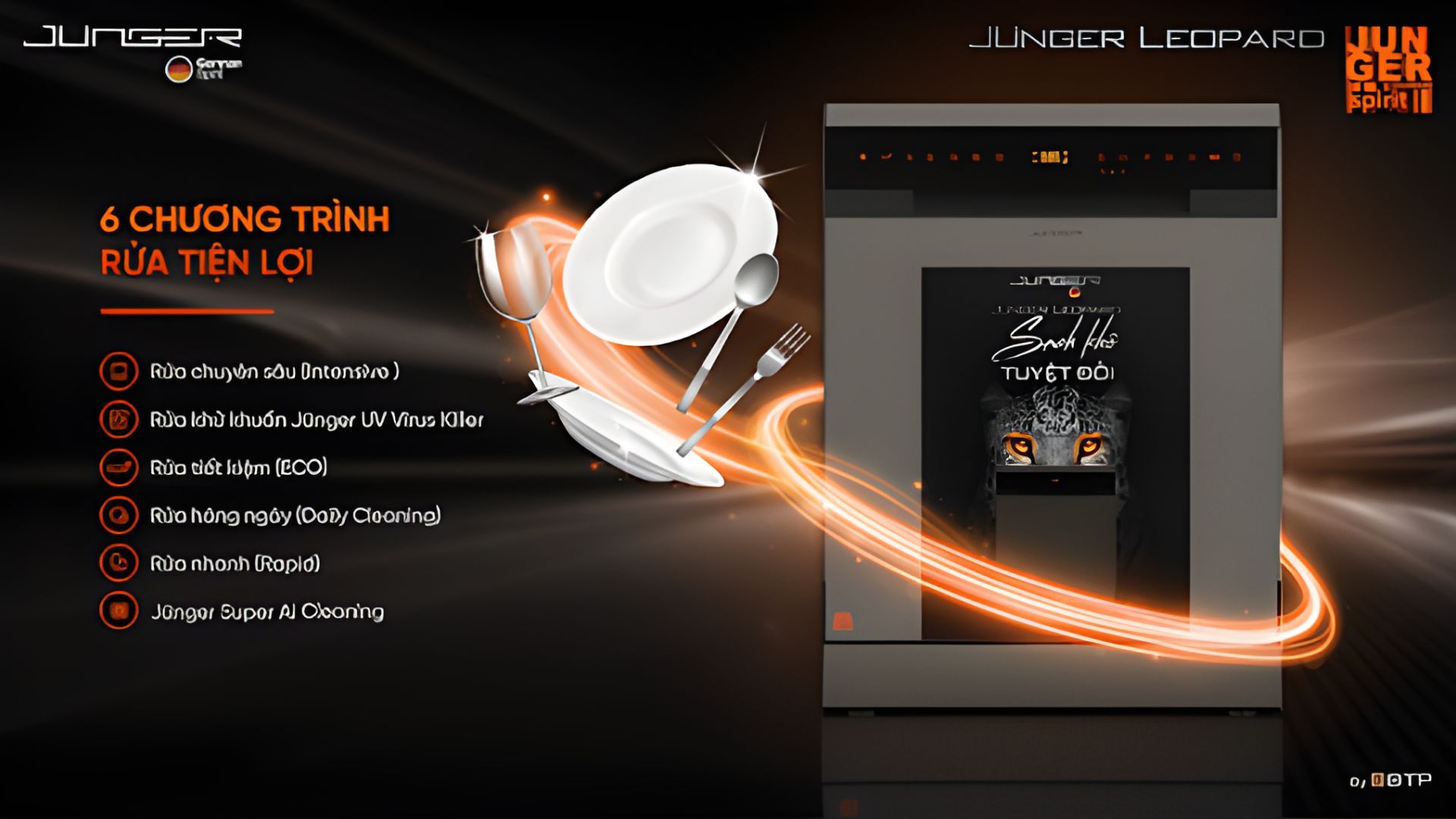 6 chương trình rửa linh hoạt sạch sâu, khử khuẩn tuyệt đối