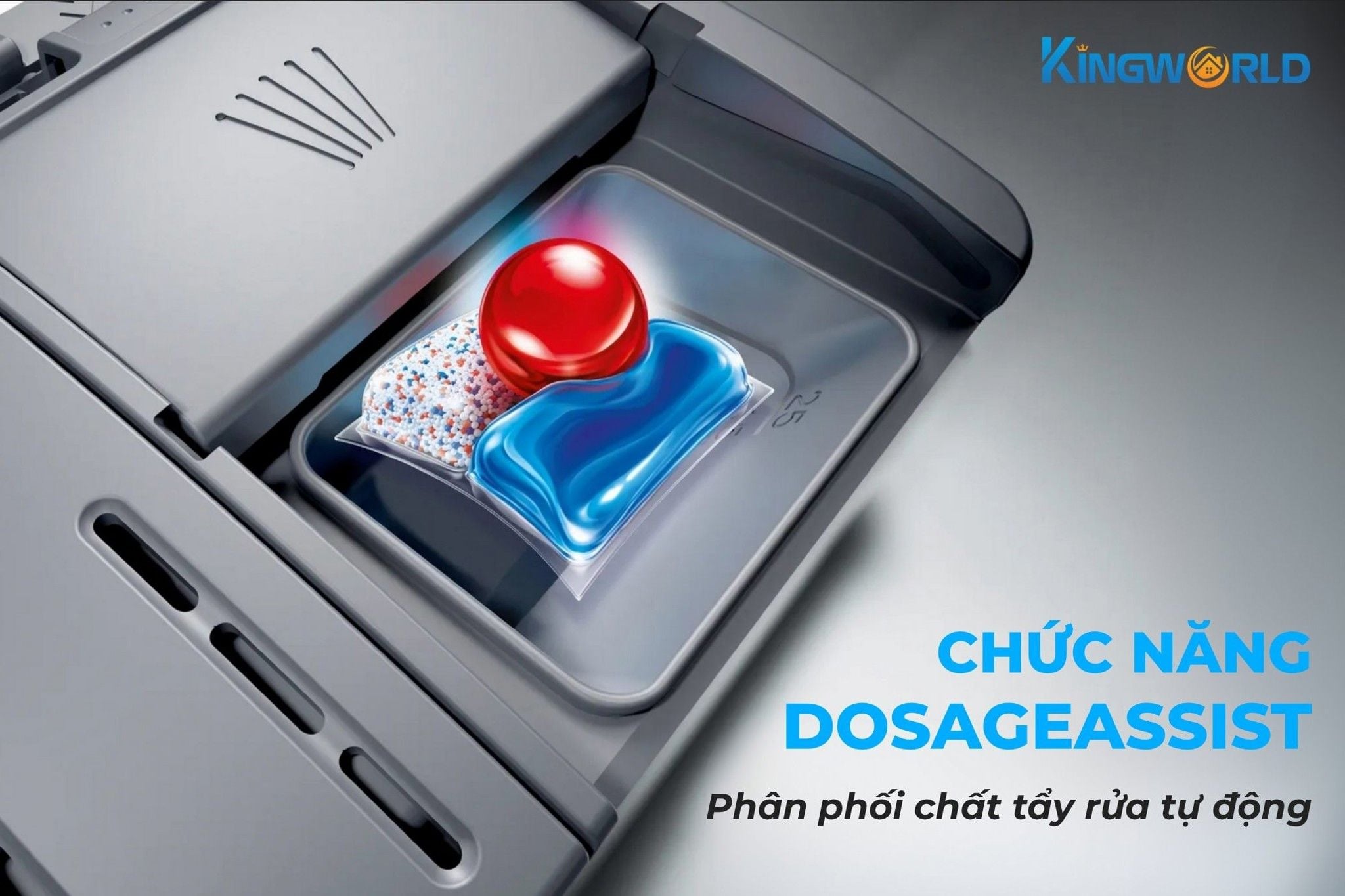 Bosch SMS6ZCI00P tích hợp chức năng Dosage Assistant hoà tan chất tẩy rửa