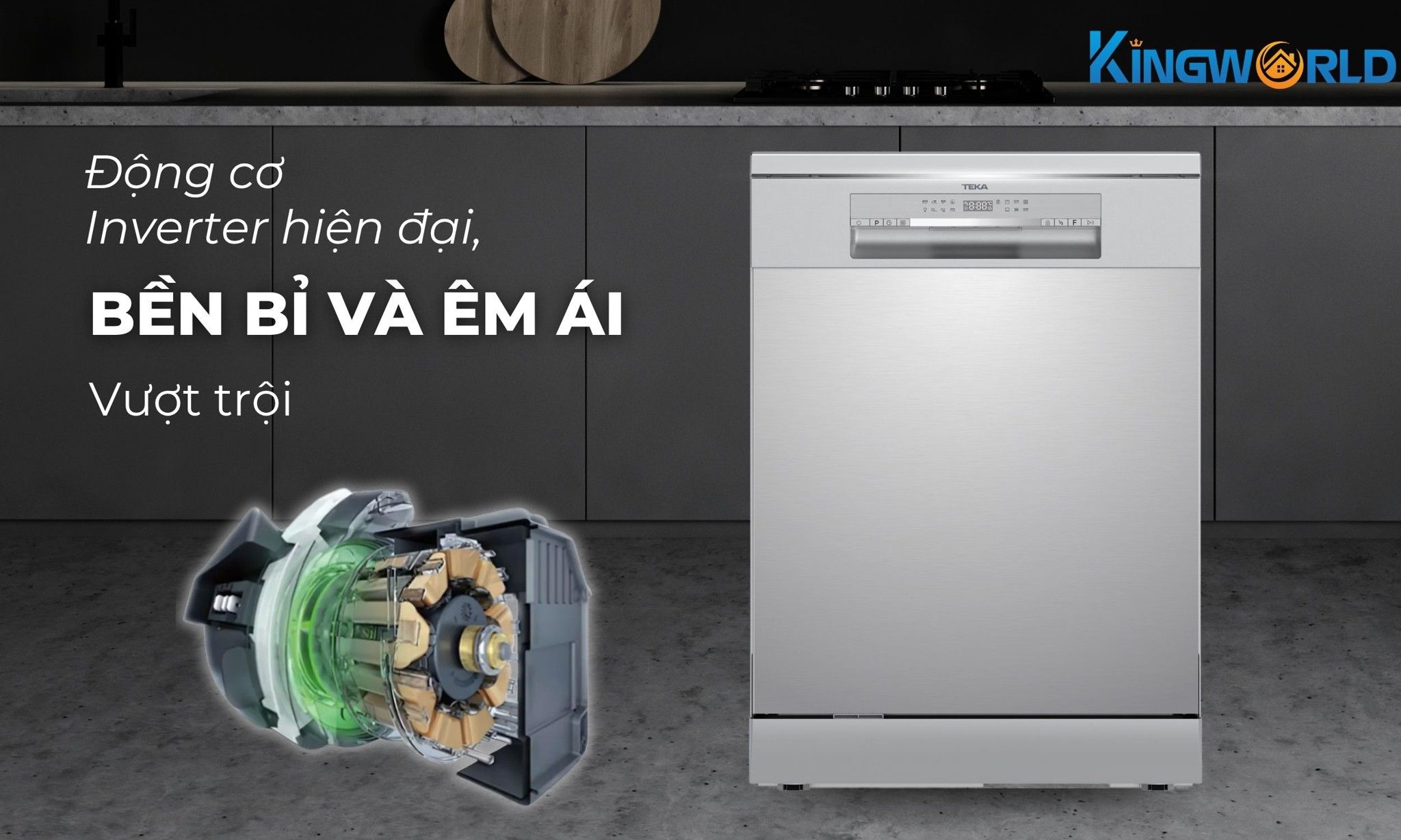 Động cơ Inverter vận hành êm ái, tiết kiệm điện năng