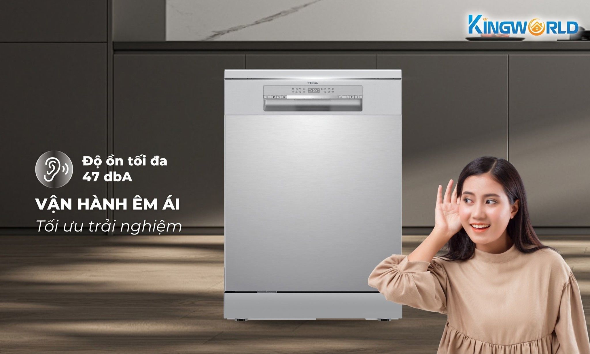 Độ ồn thấp chỉ 47dB hoạt động không ảnh hưởng đến quá trình sinh hoạt