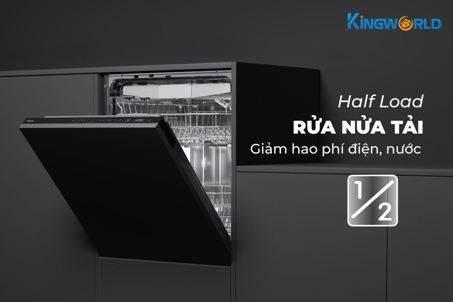 Máy rửa bát Teka trang bị công nghệ rửa nửa tải tiết kiệm