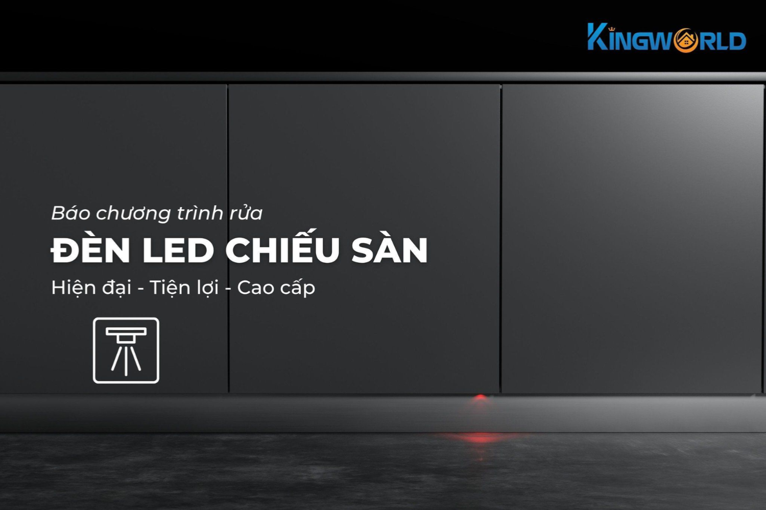 Máy rửa bát Teka trang bị đèn chiếu sàn thông báo trạng thái hoạt động