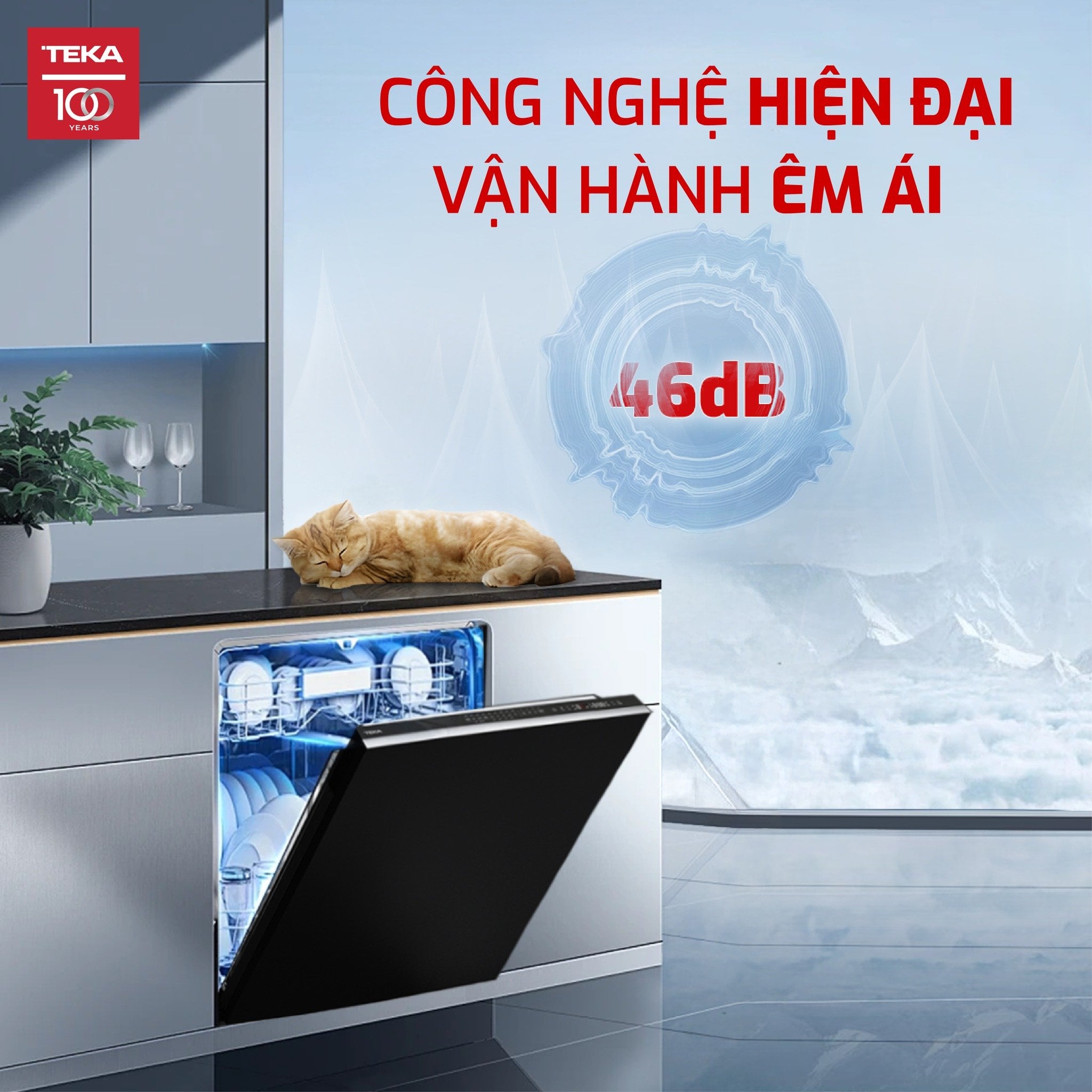 Máy rửa bát Teka với khả năng vận hành êm ái