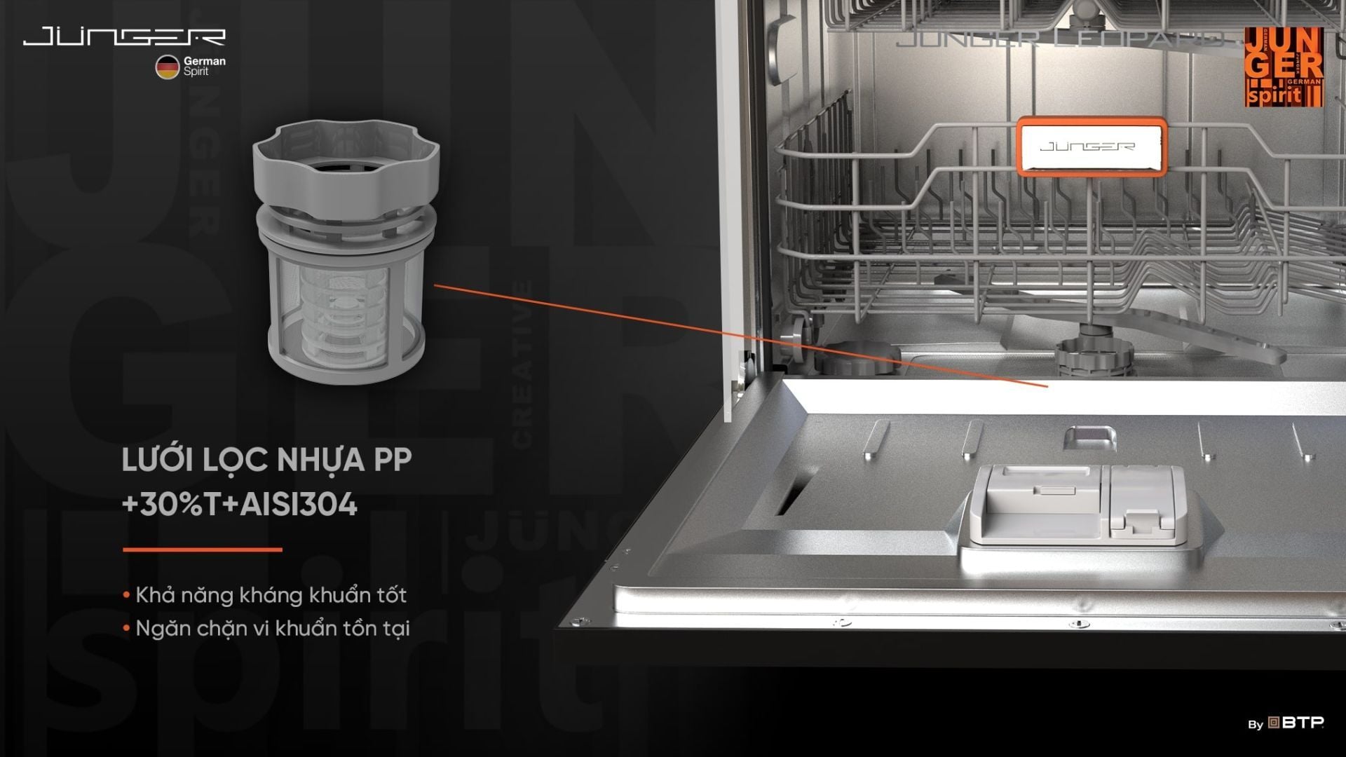 Lưới lọc PP kết hợp 30%T + AISI304 kháng khuẩn hiệu quả