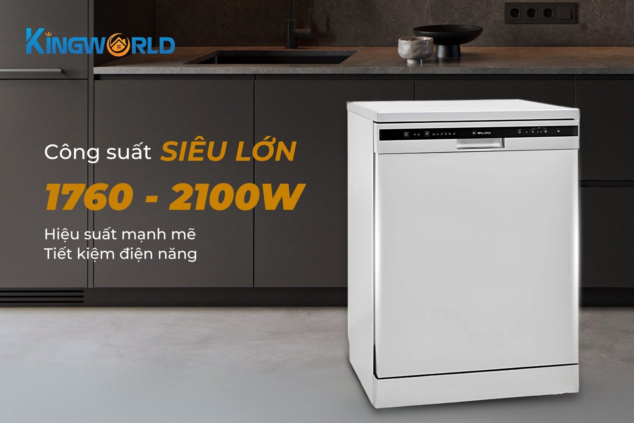 Công suất lên đến 2100W, đáp ứng mọi nhu cầu của căn bếp