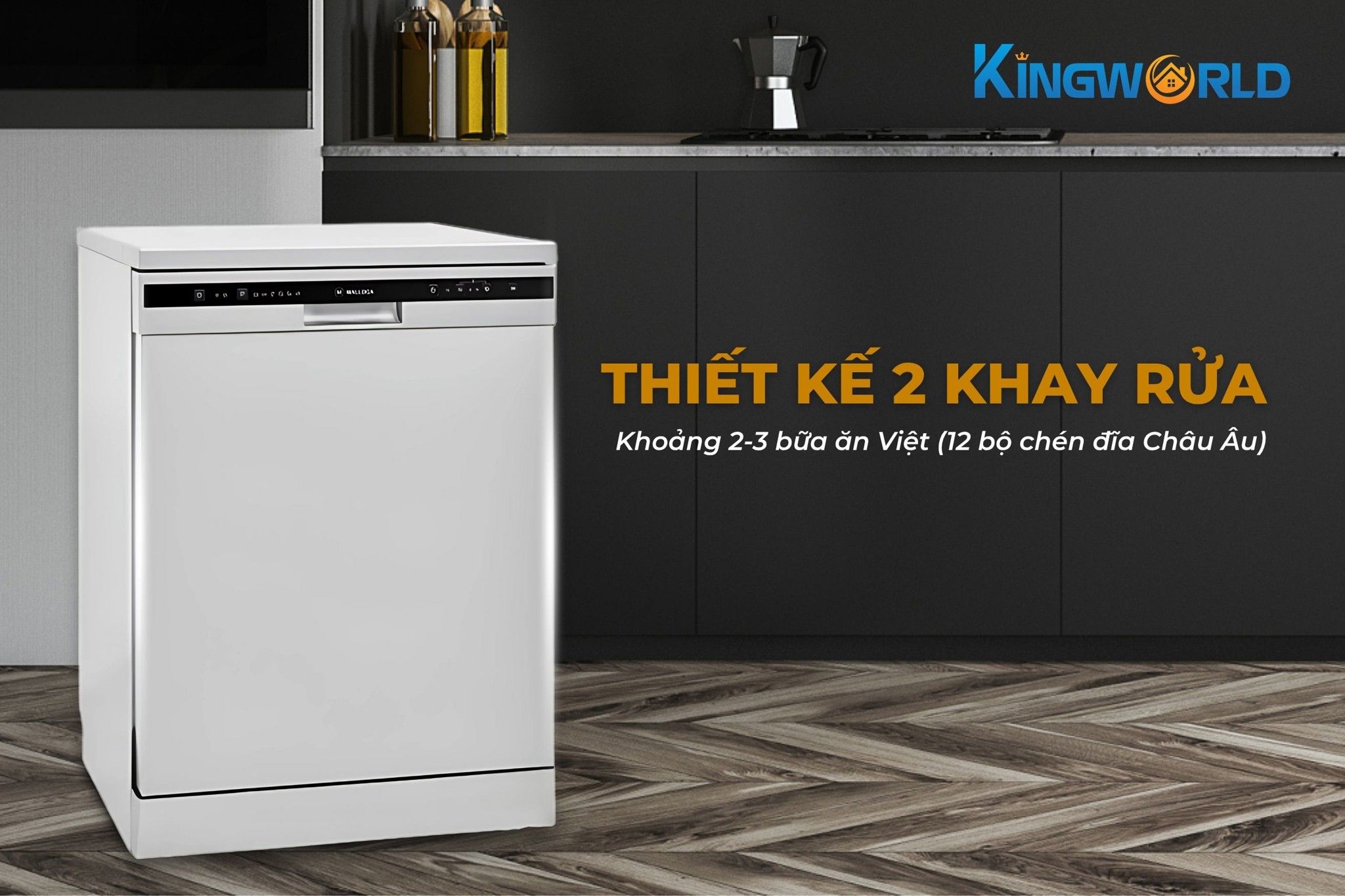 Thiết kế 2 khay rửa rộng rãi, tiện lợi