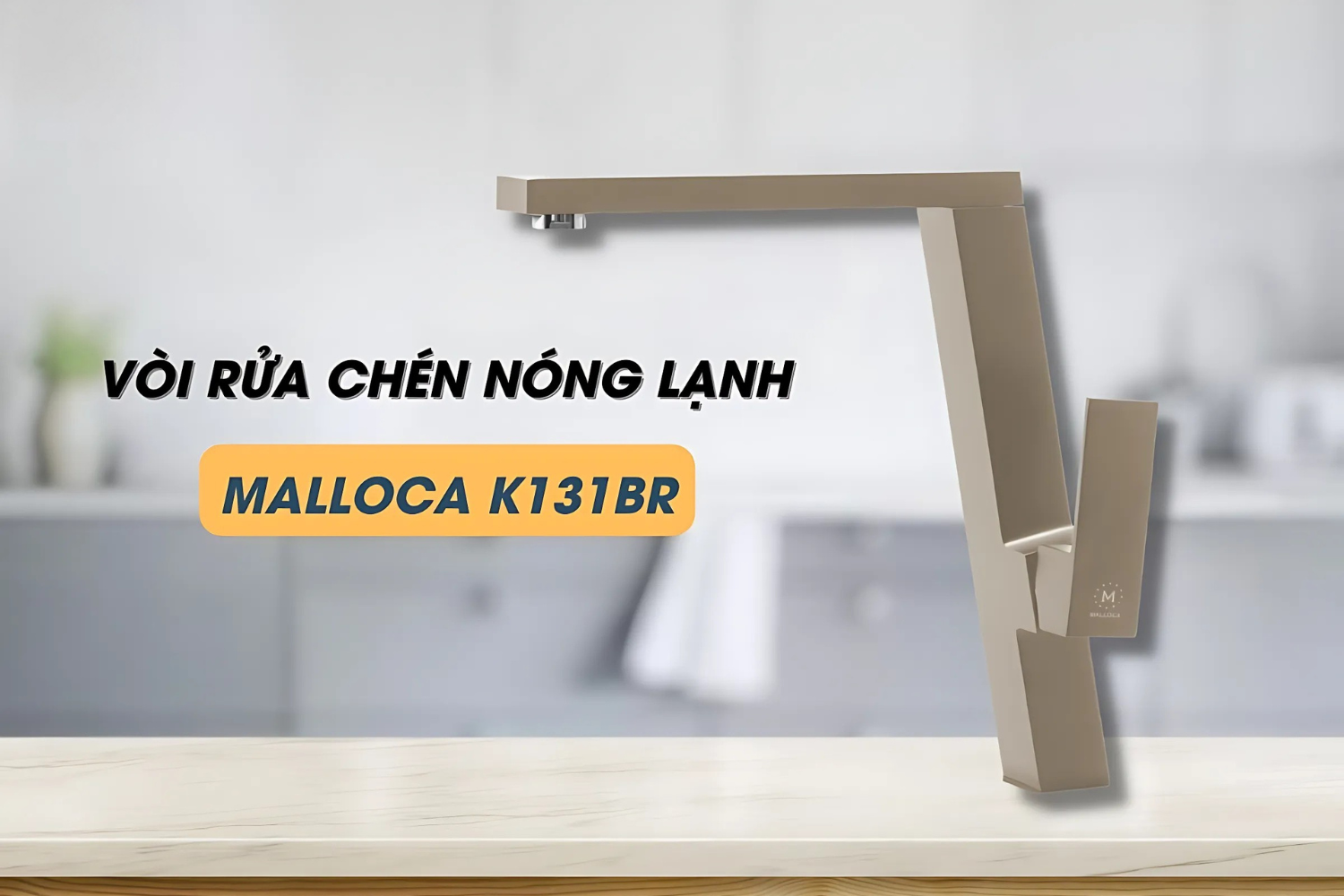 Vòi bếp Malloca K131BR sở hữu chất liệu đồng thau nguyên chất an toàn cho sức khỏe