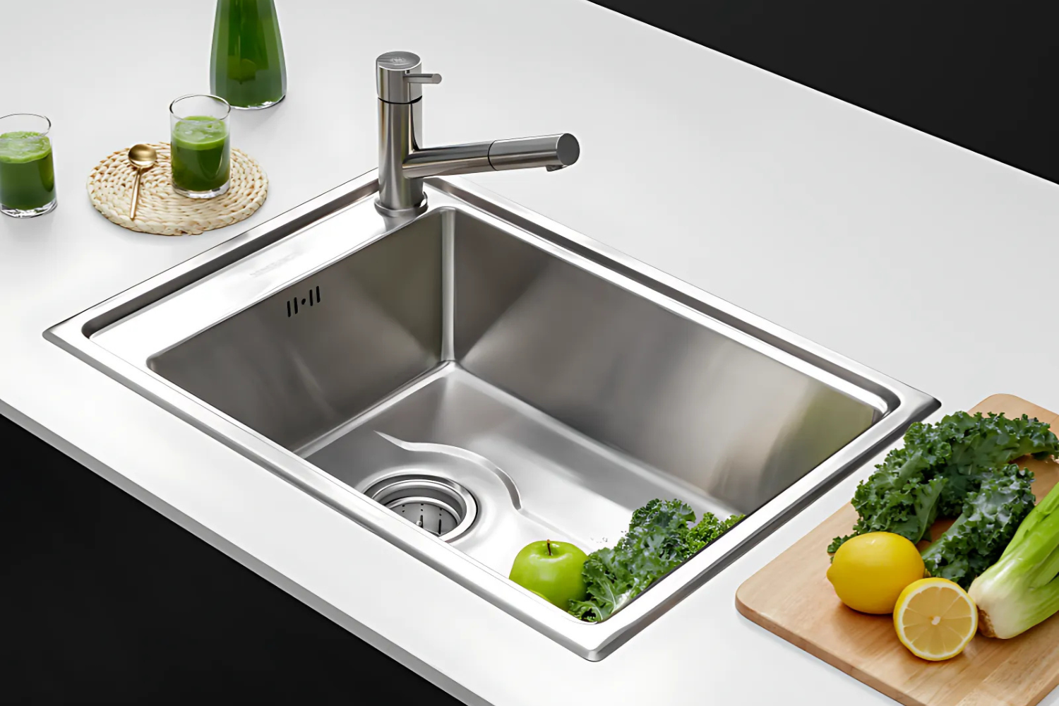 Chậu rửa chén Malloca MS 5066W được làm từ chất liệu Inox cao cấp và bền bỉ