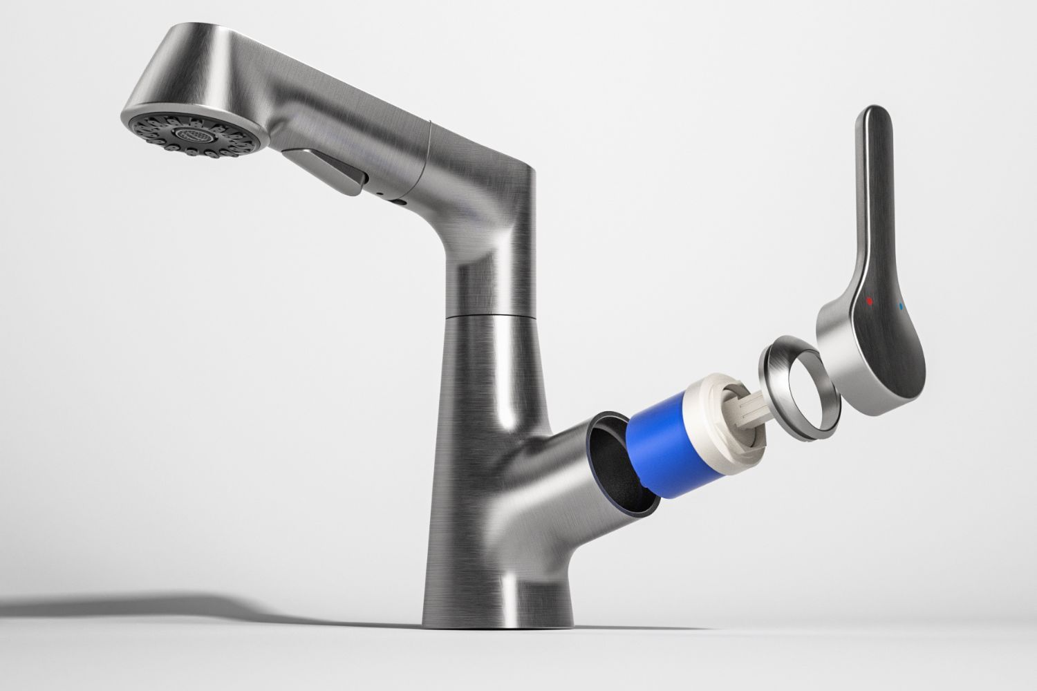 Cấu tạo bên trong cần gạt nước của vòi rửa bát nóng lạnh