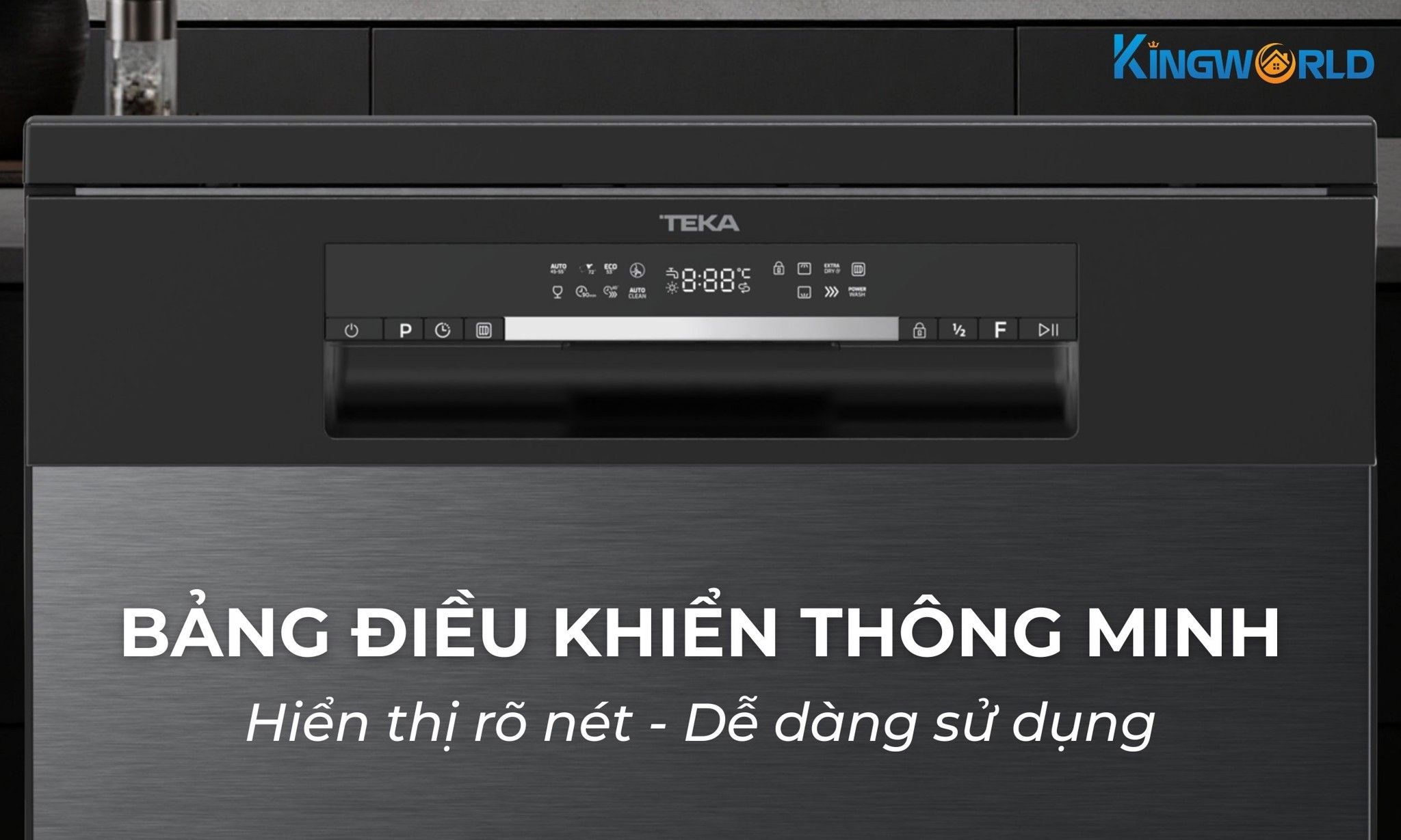 Bảng điều khiển cùng nút nhấn thông minh, thao tác tiện lợi