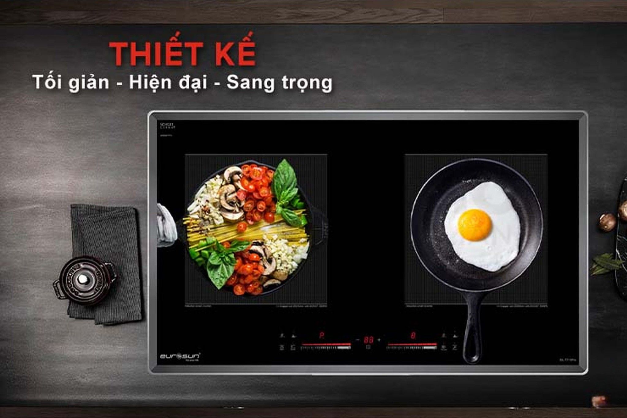 Bếp điện từ Eurosun thiết kế sang trọng, hiện đại cao cấp