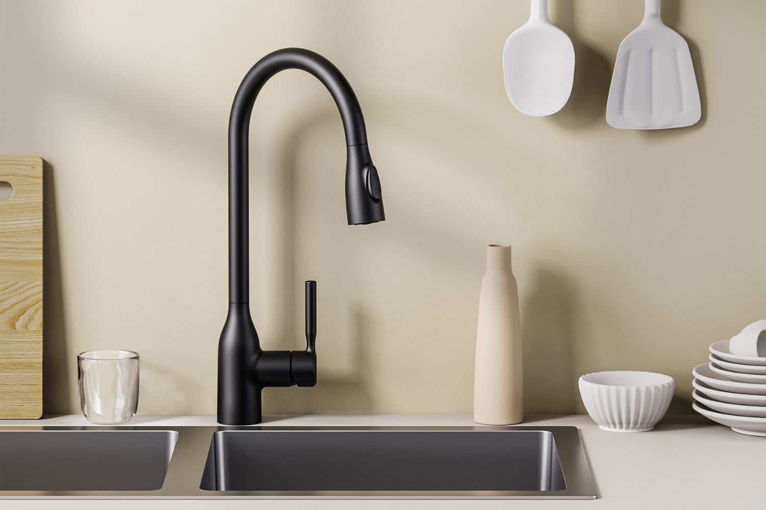 Vòi rửa bát nóng lạnh hình cổ ngỗng - Chữ C