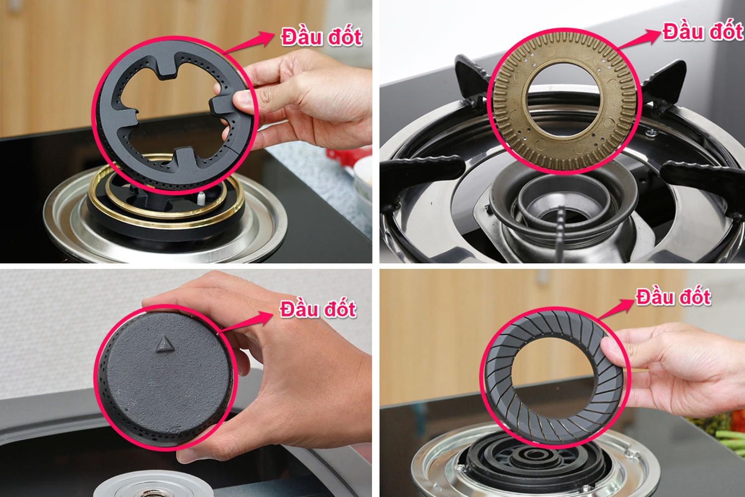 Đầu đốt, hay còn được gọi là mâm chia lửa, là bộ phận trung tâm và quan trọng nhất của bếp gas