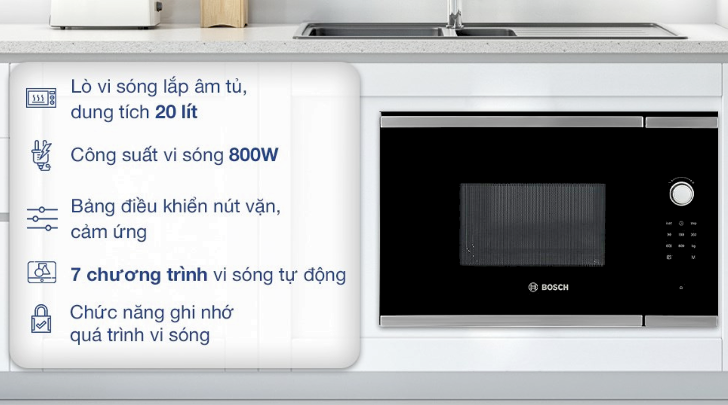 Lò vi sóng dung tích 20 – 25 lít là dòng phổ biến nhất trong phân loại âm tủ