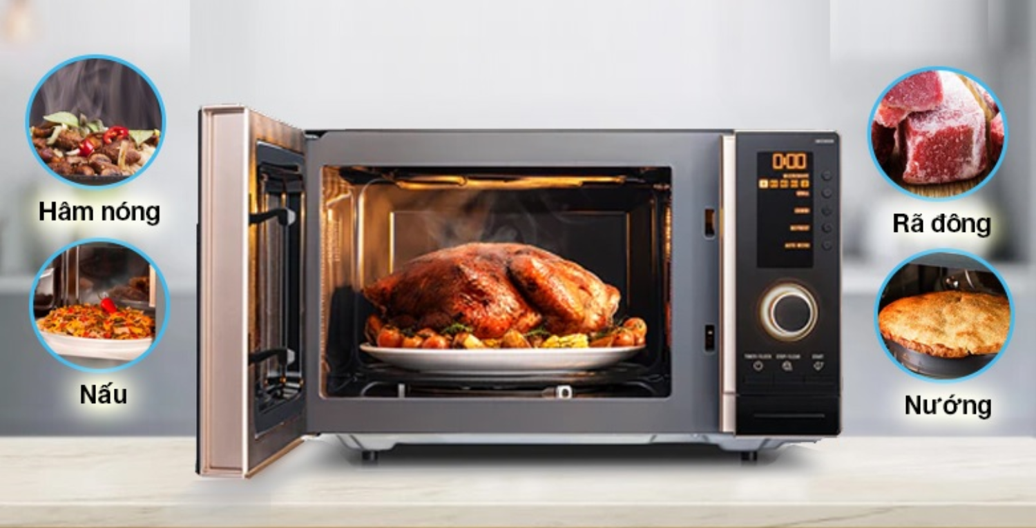 Lò vi sóng có nướng mang đến trải nghiệm nấu nướng linh hoạt mà vẫn tiết kiệm chi phí