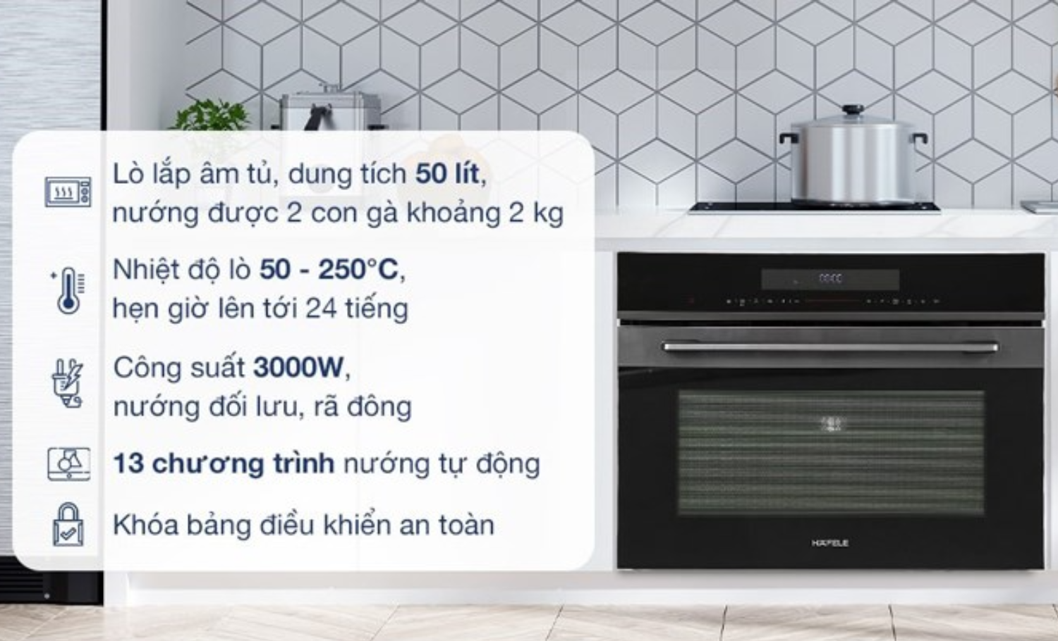 Lò nướng Häfele trang bị đa dạng từ các chức năng cơ bản đến những công nghệ tiên tiến nhất