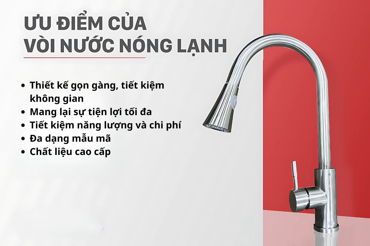 Vòi rửa bát nóng lạnh có nhiều điểm nổi bật