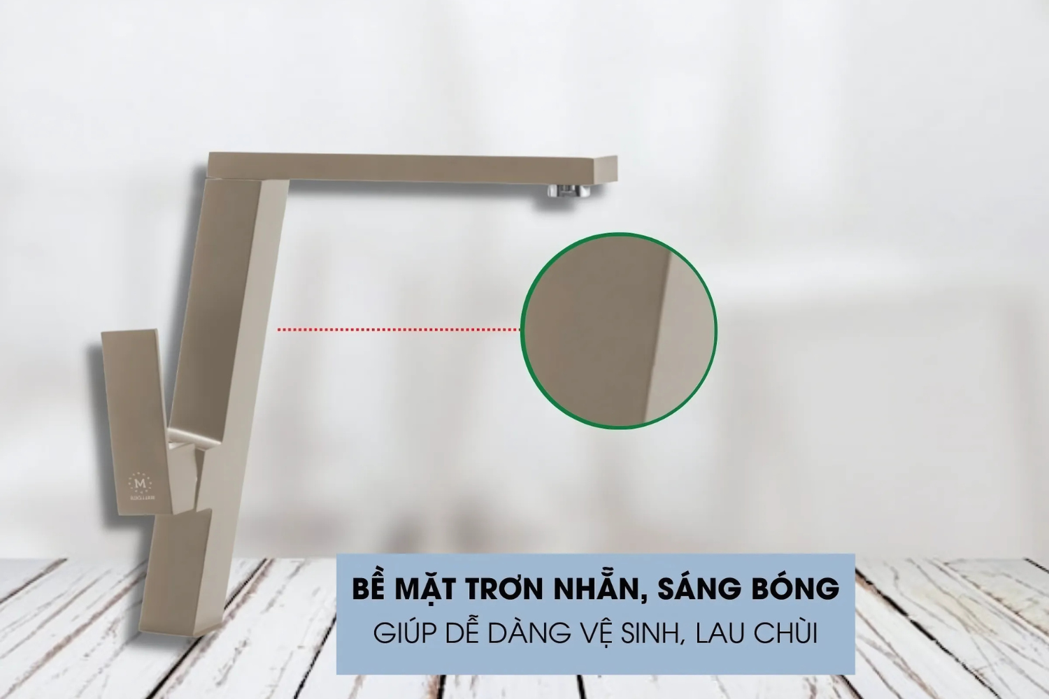 Vòi rửa bát Malloca K131BR dễ dàng vệ sinh nhờ bề mặt phẳng mịn