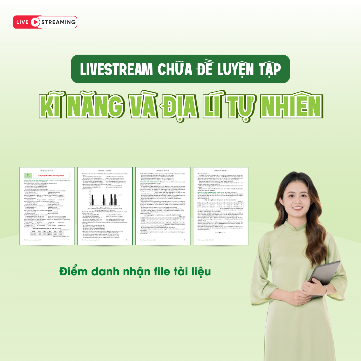 File đề ôn tập phần Kỹ năng và Địa lí tự nhiên + Video chữa chi tiết | Lớp học Địa lý cô Mai Anh