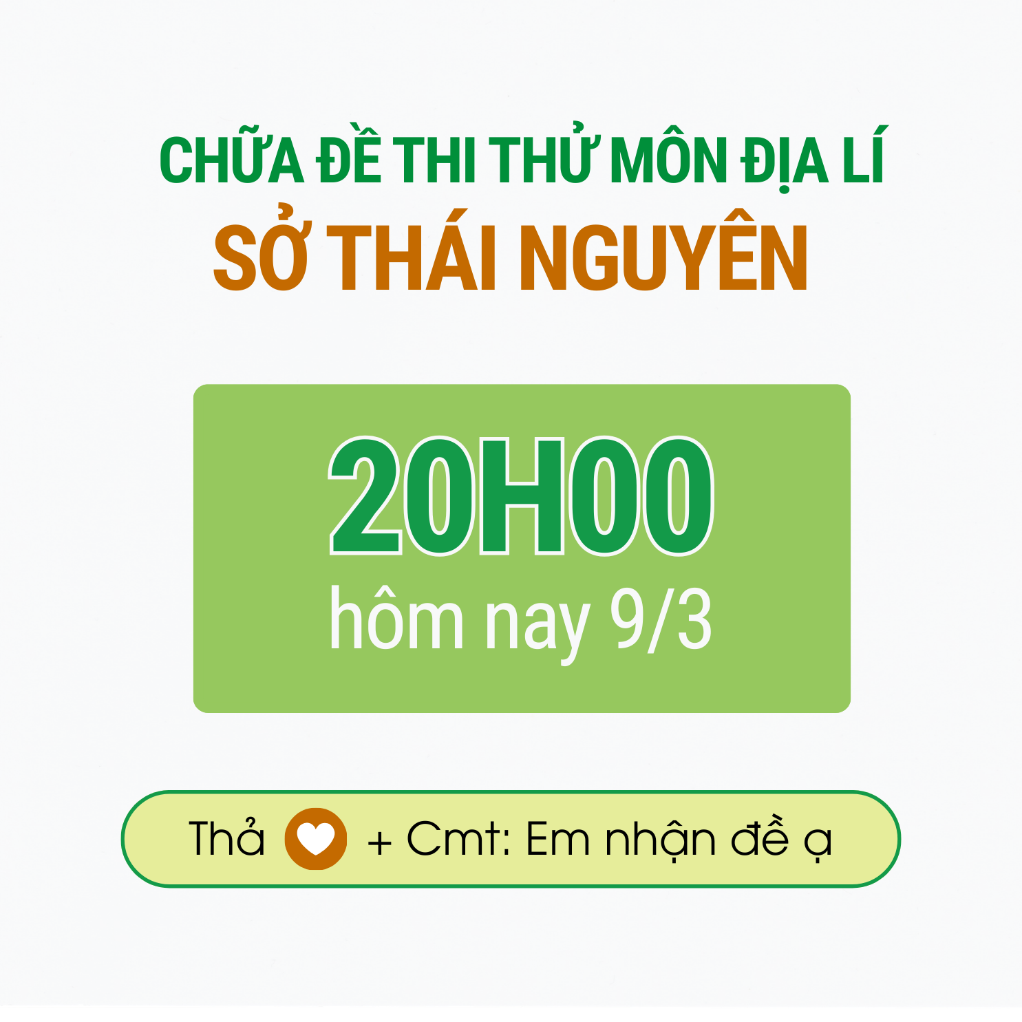 (Vừa thi xong) ĐỀ THI THỬ TN THPT ĐỊA LÍ - SỞ THÁI NGUYÊN | LỚP HỌC ĐỊA LÝ CÔ MAI ANH