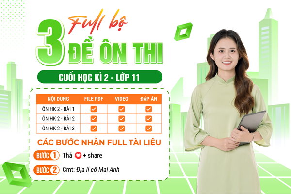 FULL Bộ 3 đề ôn thi cuối HỌC KÌ 2 - Lớp 11 | Lớp học Địa lý cô Mai Anh