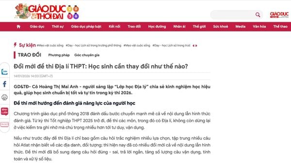 Báo GIÁO DỤC VÀ THỜI ĐẠI 