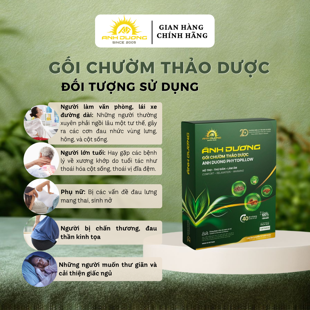 GỐI CHƯỜM THẢO DƯỢC ÁNH DƯƠNG: TỪ ĐƯỜNG MAY YÊU THƯƠNG ĐẾN GIẢI PHÁP XOA DỊU CỔ VAI GÁY CHO TRIỆU NGƯỜI VIỆT