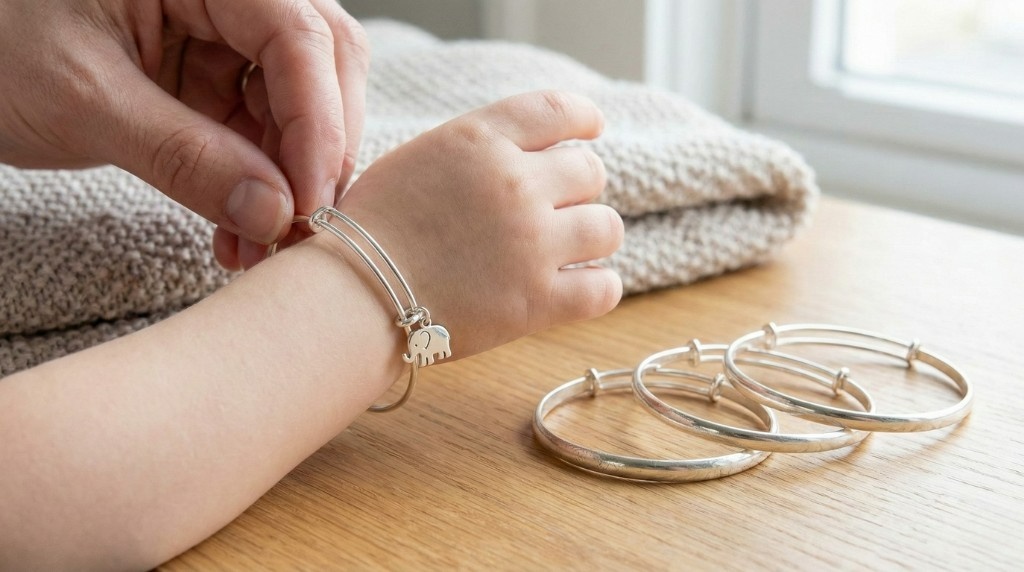 Vòng Bạc “Lớn Lên Cùng Con”: Cơ Chế Điều Chỉnh Kích Thước Giúp Bé Đeo Vòng Suốt Nhiều Năm