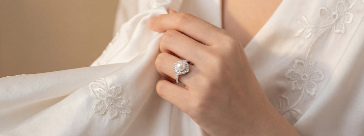 Nhẫn nữ Ngọc Trai Tự Nhiên- Freshwater Pearl