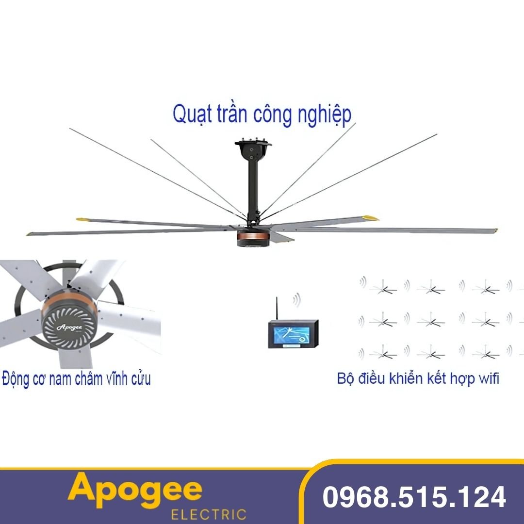 Quạt trần công nghiệp 3m6   Quạt trần công nghiệp cho nhà xưởng